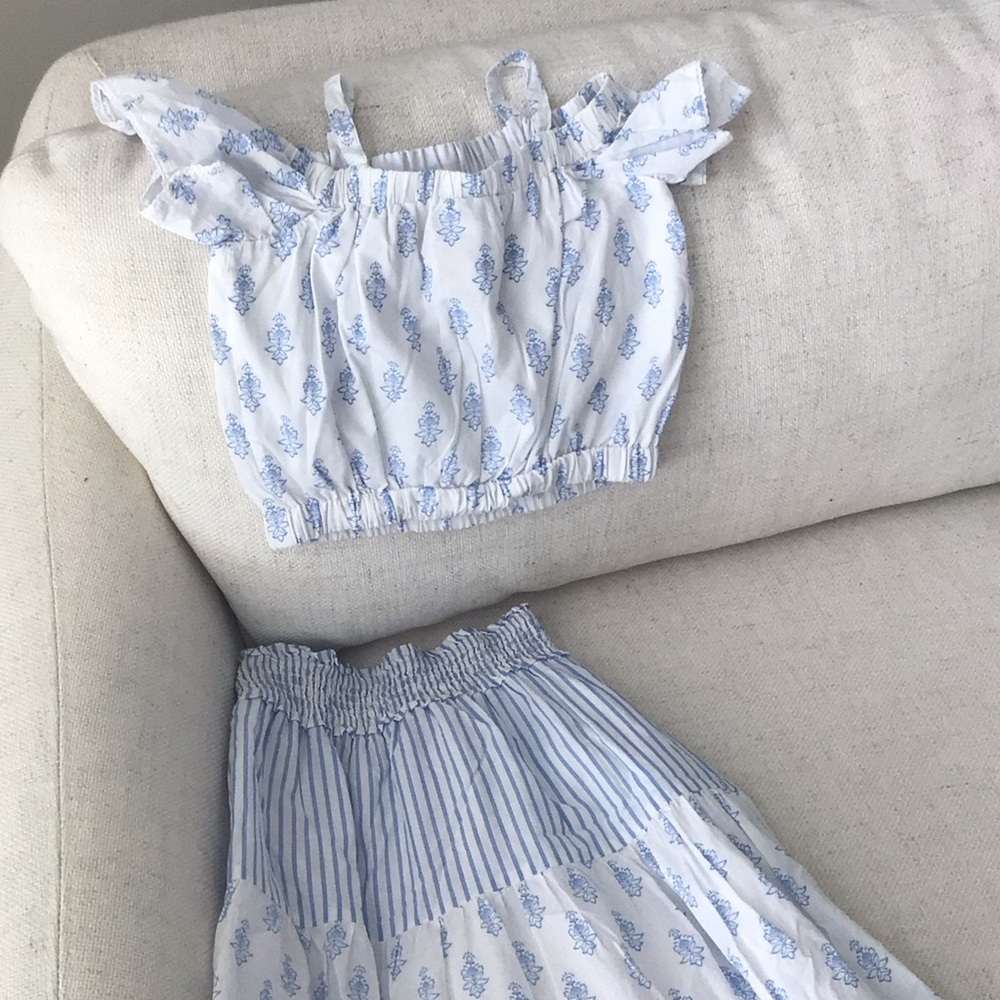 Haute Hippie Blue and White Kids Matching Set
